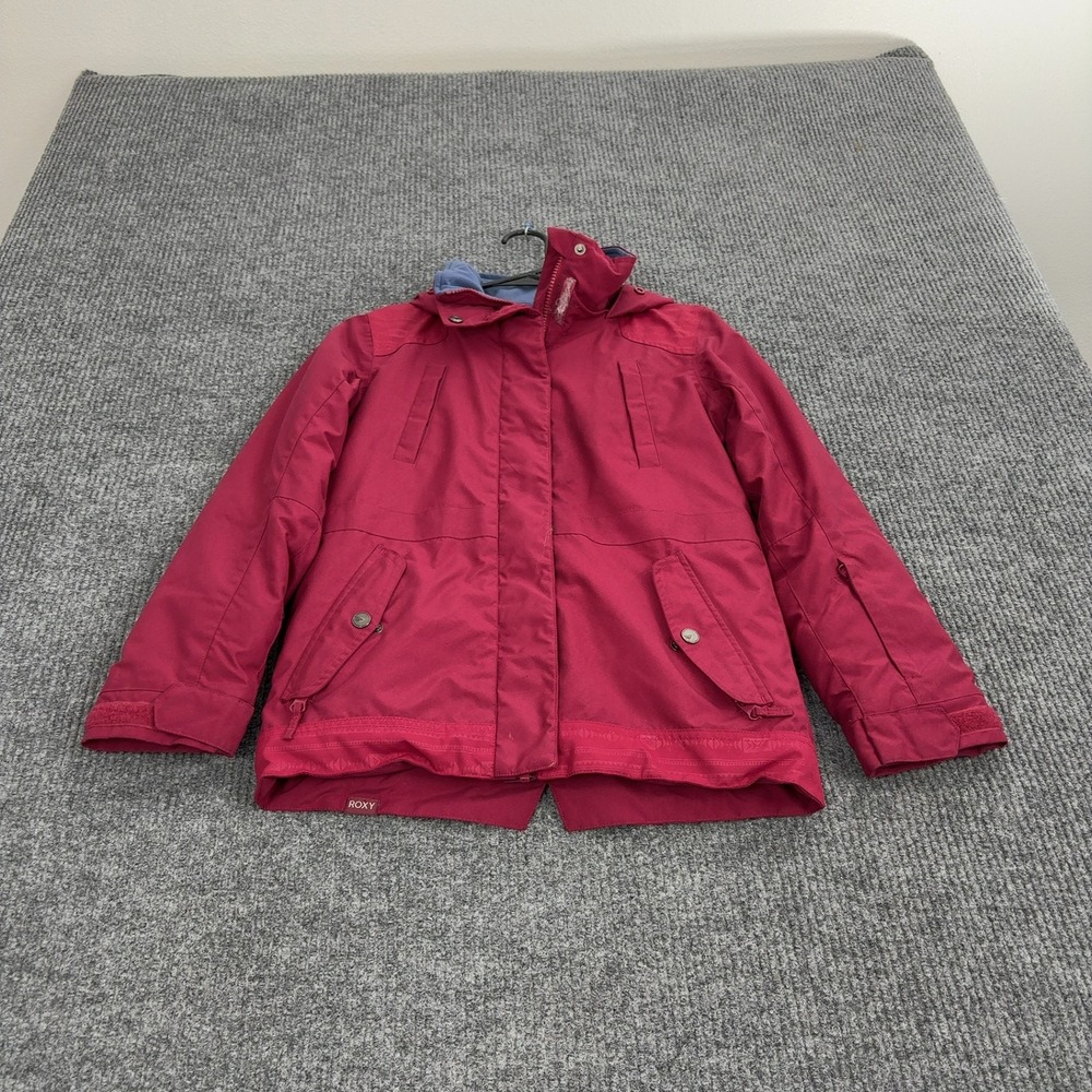 Roxy Jacket Womens M Pink Polyester DryFlight 10K Hooded Insulated Snowboard Ski